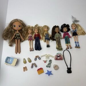 Bratz Dolls Lot 7 Mini & Standard Dolls‎ Clothes Shoes Accessories MGA